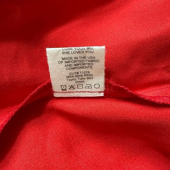 Show Me Your Mumu Taylor Tube Mini Dress in Red Luxe Satin Size S - Picture 3 of 9